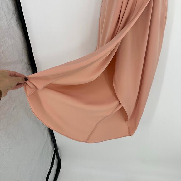 Shona Joy Core Knot Draped Dress Size 4 The Iconic Nude Pink Wedding Guest Party - Picture 5 of 10